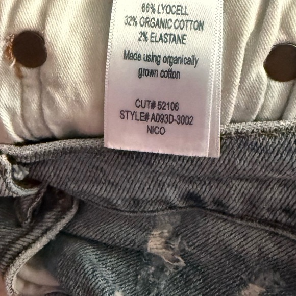 Agolde Jeans Rooted High Rise Slim Fit Distressed Button Fly Nico - Picture 5 of 7